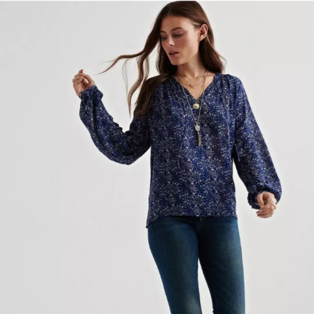 Lucky jeans floral print peasant top